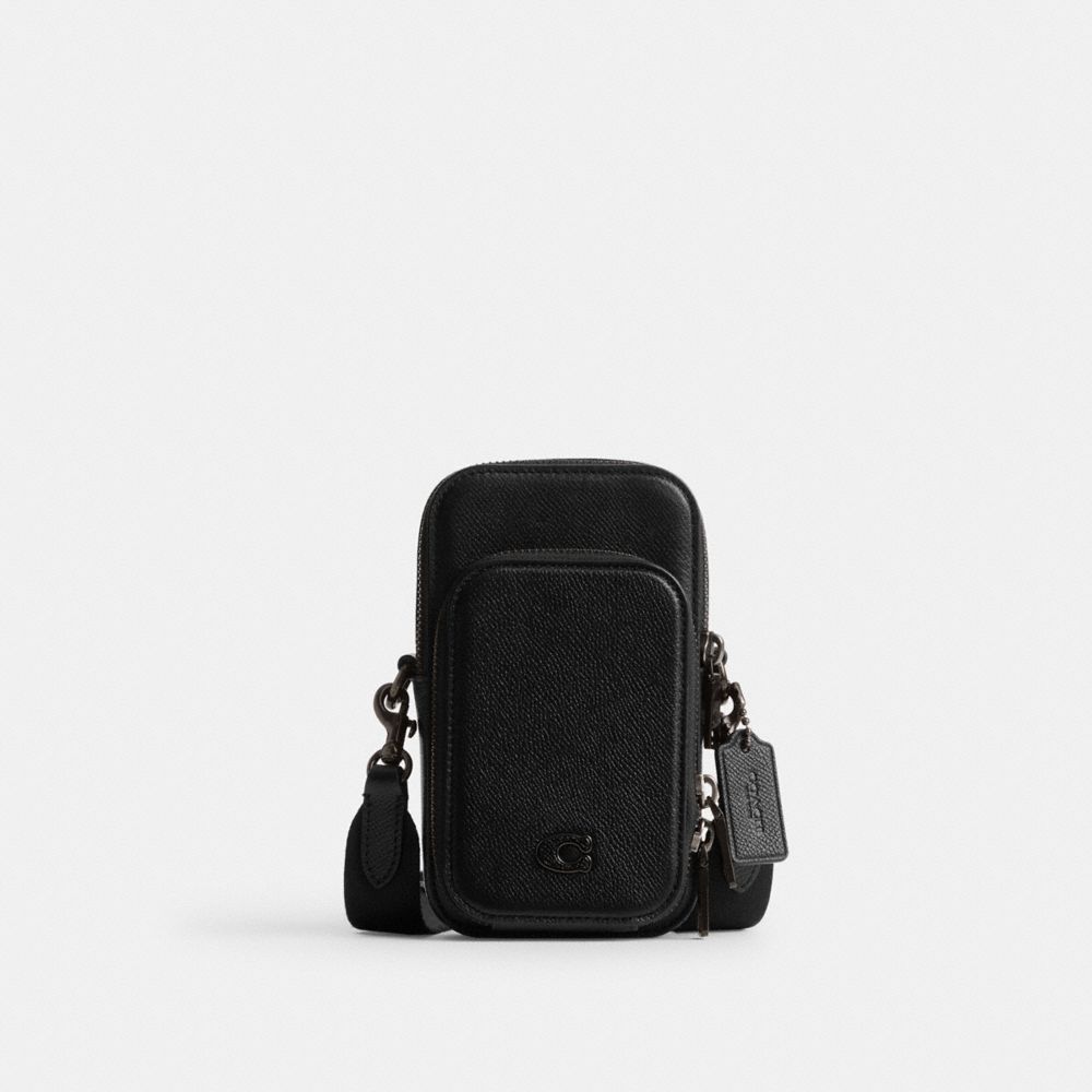 Black Coach Phone Crossbody Men Messenger & Crossbody | 2906VXTEJ