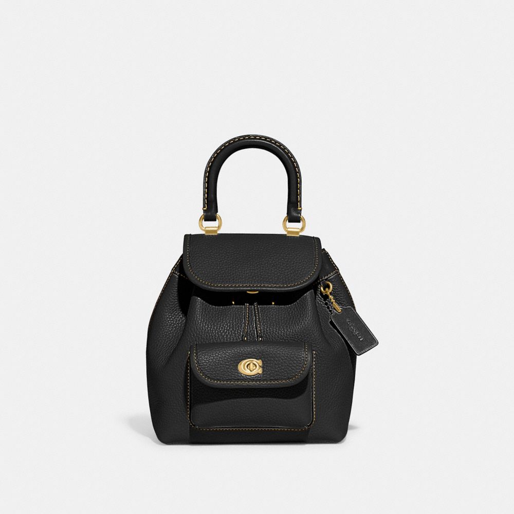 Black Coach Riya 21 Women Backpacks | 5927BMHAF