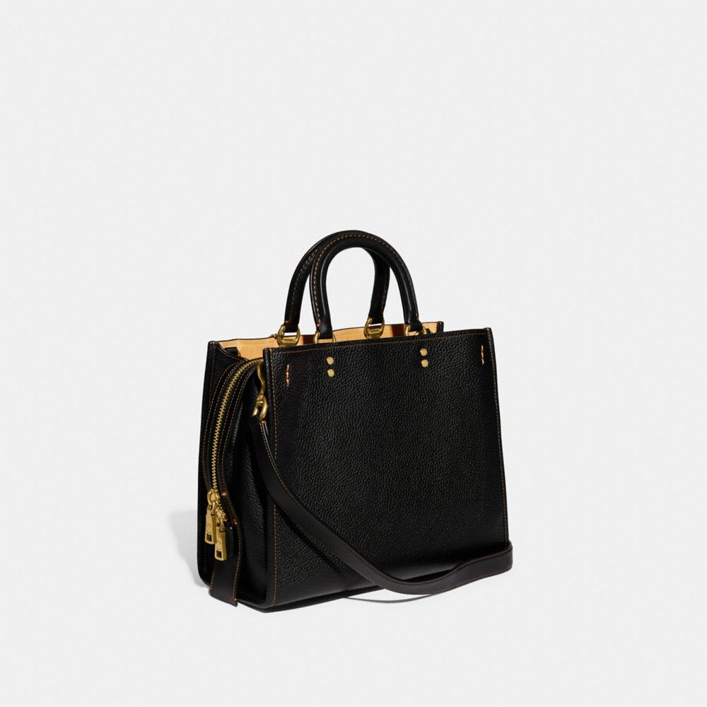 Black Coach Rogue Bag In Regenerative Leather Women Shoulder Bags & Hobos | 1497SIQNZ