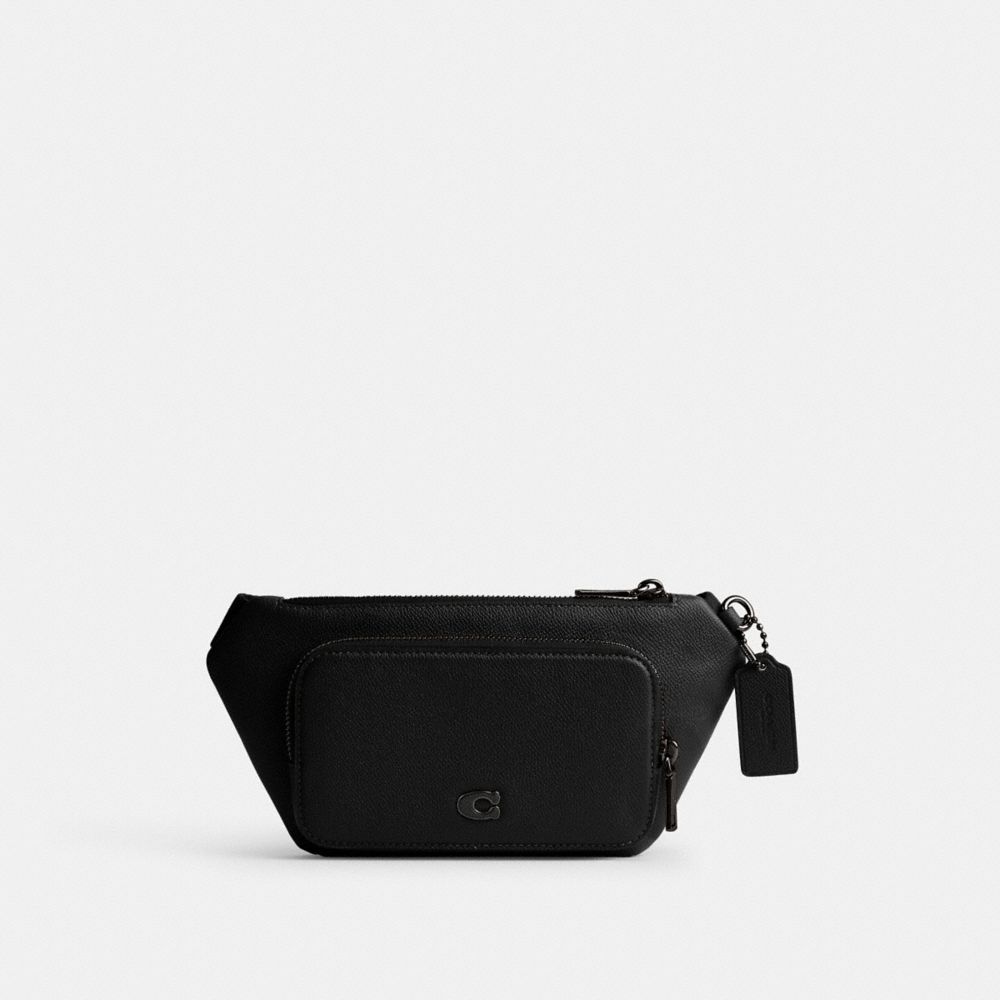 Black Coach Signature Canvas Interior Detail Men Belt Bags | 0526ATWKN