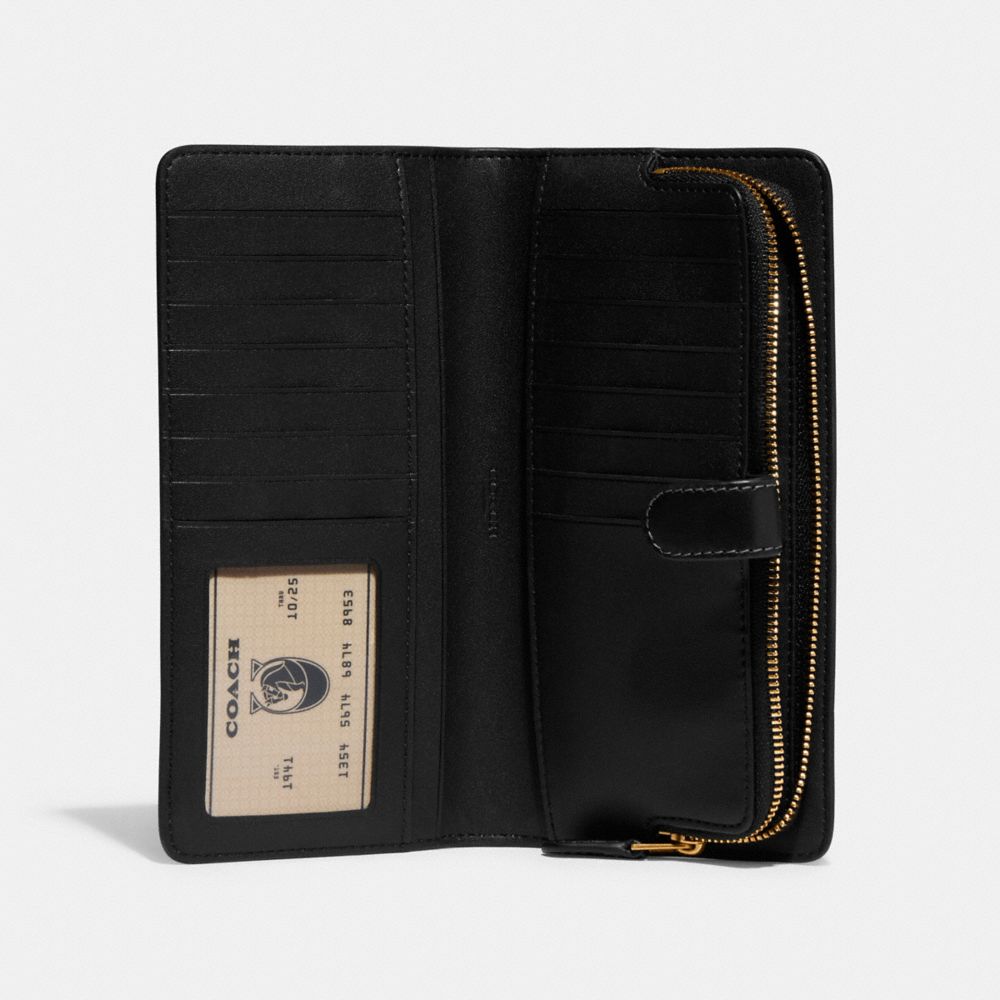 Black Coach Skinny Wallet Women Large Wallets | 3246JFAMI