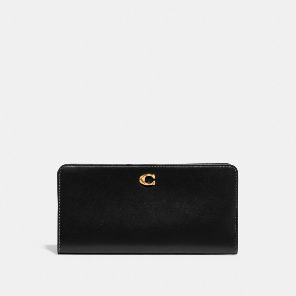 Black Coach Skinny Wallet Women Large Wallets | 3246JFAMI