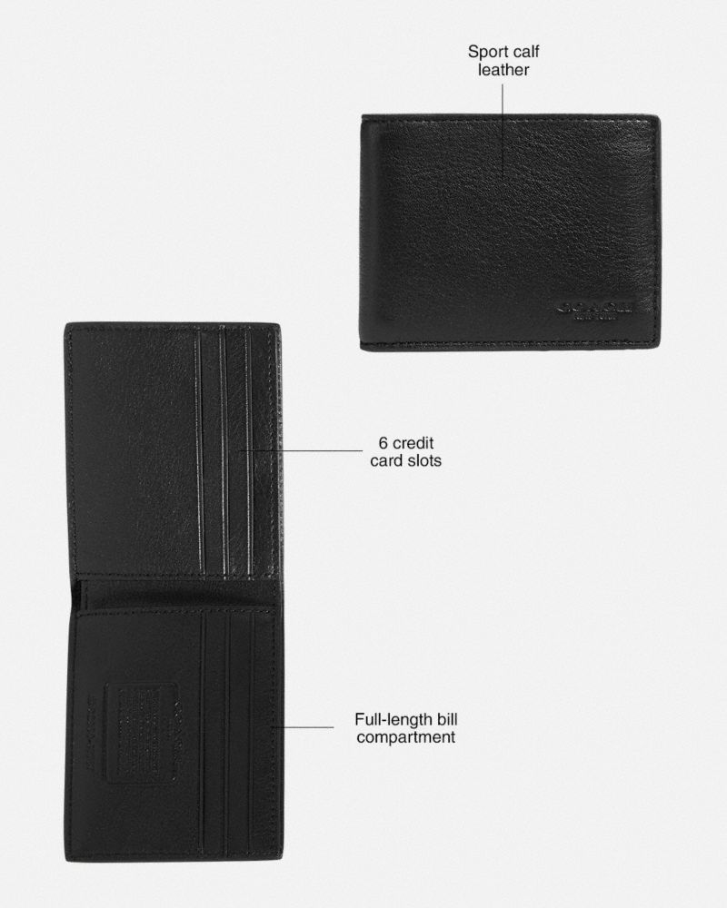 Black Coach Slim Billfold Wallet Men Billfolds | 6395GKPWH