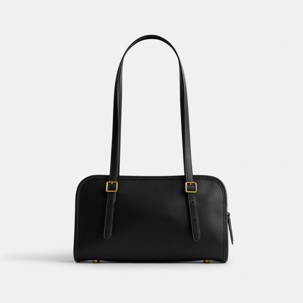 Black Coach Swing Zip Women Shoulder Bags & Hobos | 5910JFNMY