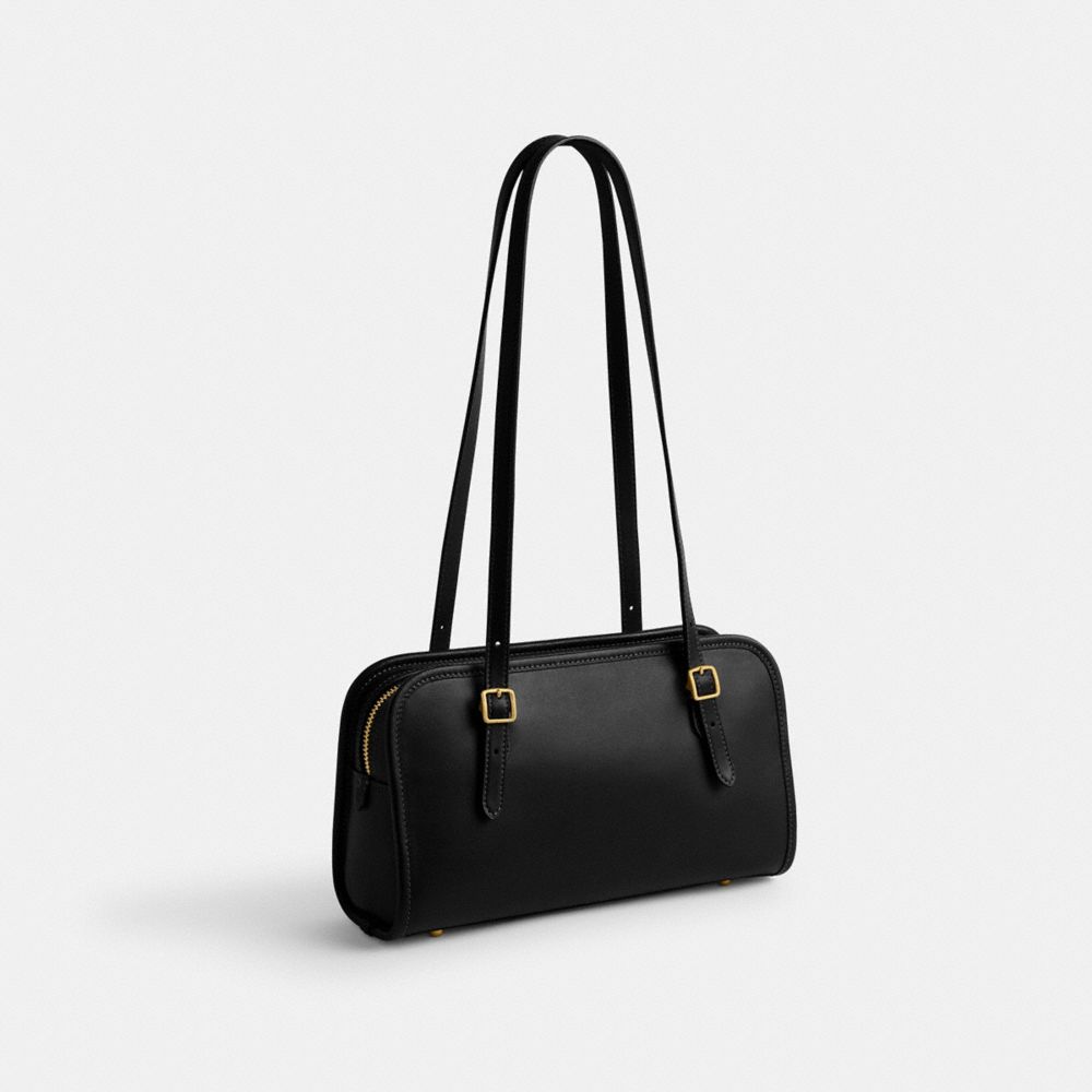 Black Coach Swing Zip Women Shoulder Bags & Hobos | 5910JFNMY