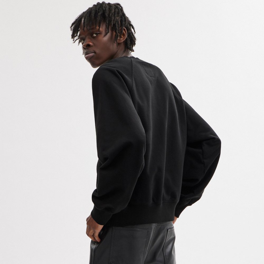 Black Coach The Lil Nas X Drop Signature Cats Crewneck Sweatshirt Men Tops & Bottoms | 0624BINSP