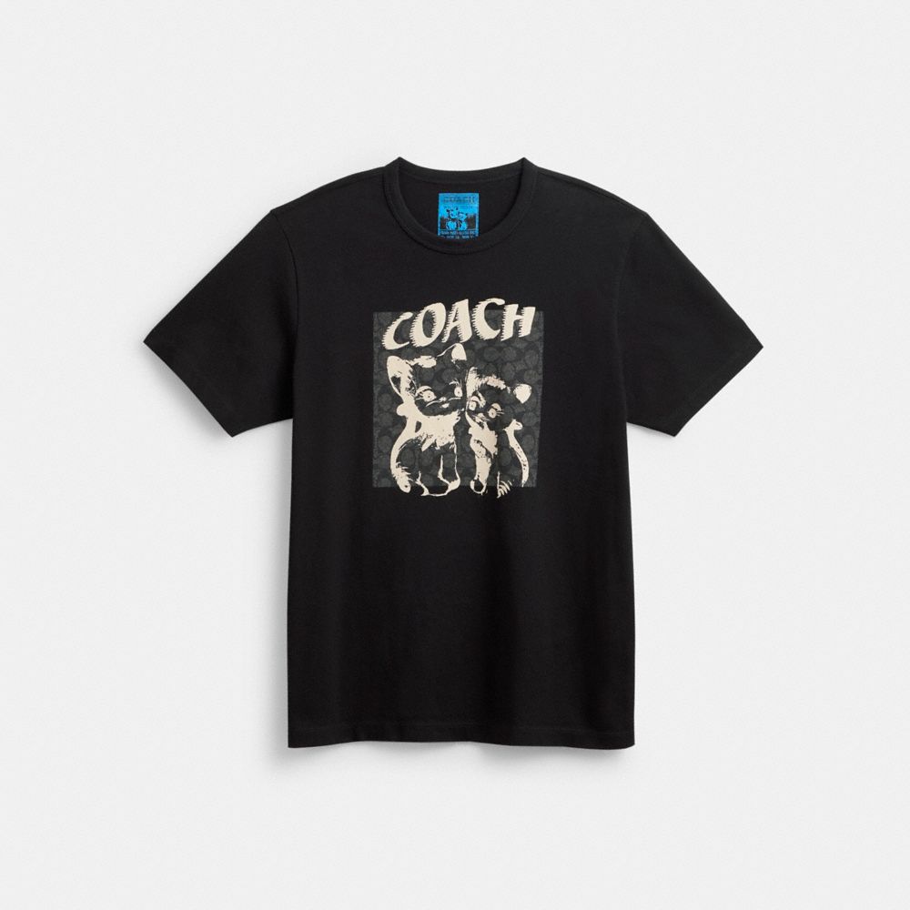 Black Coach The Lil Nas X Drop Signature Cats T Shirt Men Tops & Bottoms | 9046FVWPZ