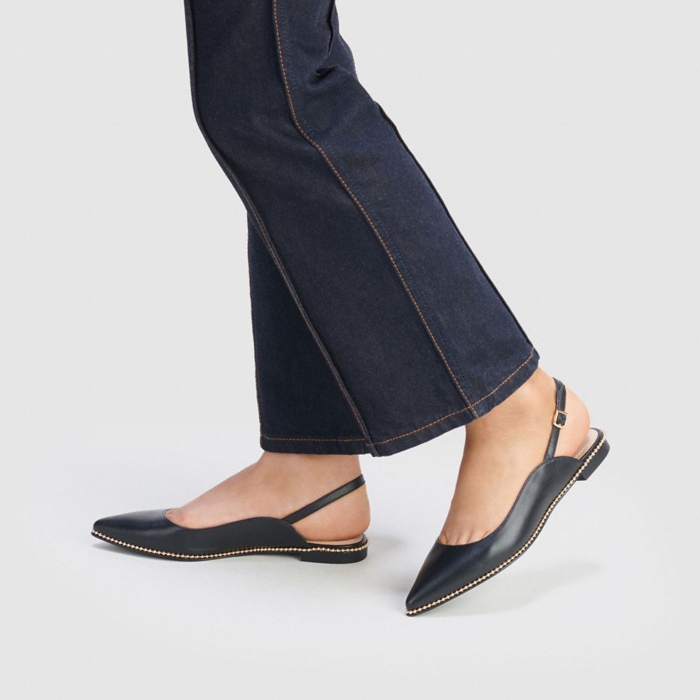 Black Coach Vae Skimmer Women Flats & Loafers | 3795ESNLP