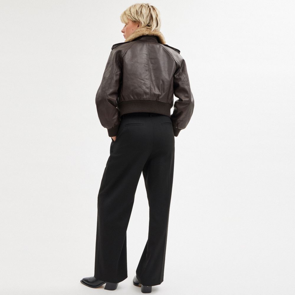 Black Coach Wide Leg Trousers Women Bottoms | 0718MYABU