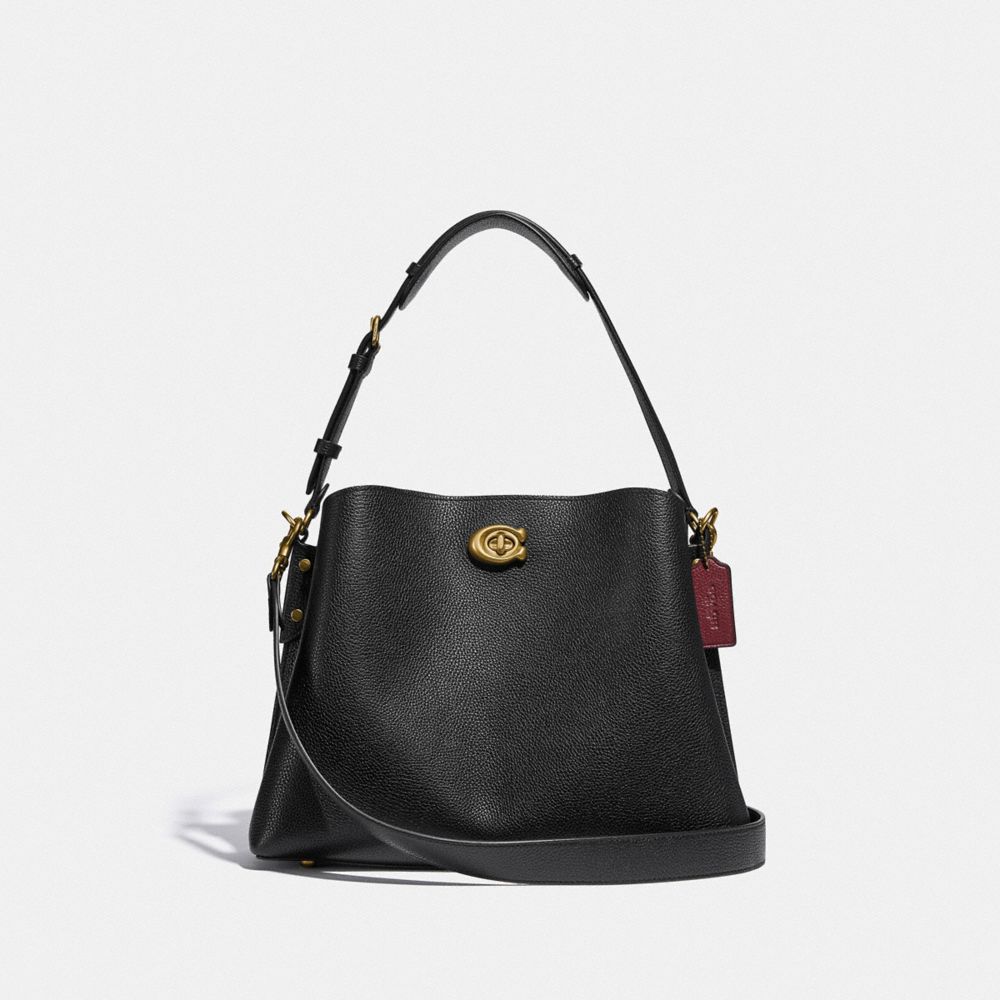 Black Coach Willow Shoulder Bag Women Shoulder Bags & Hobos | 1246TSZFN