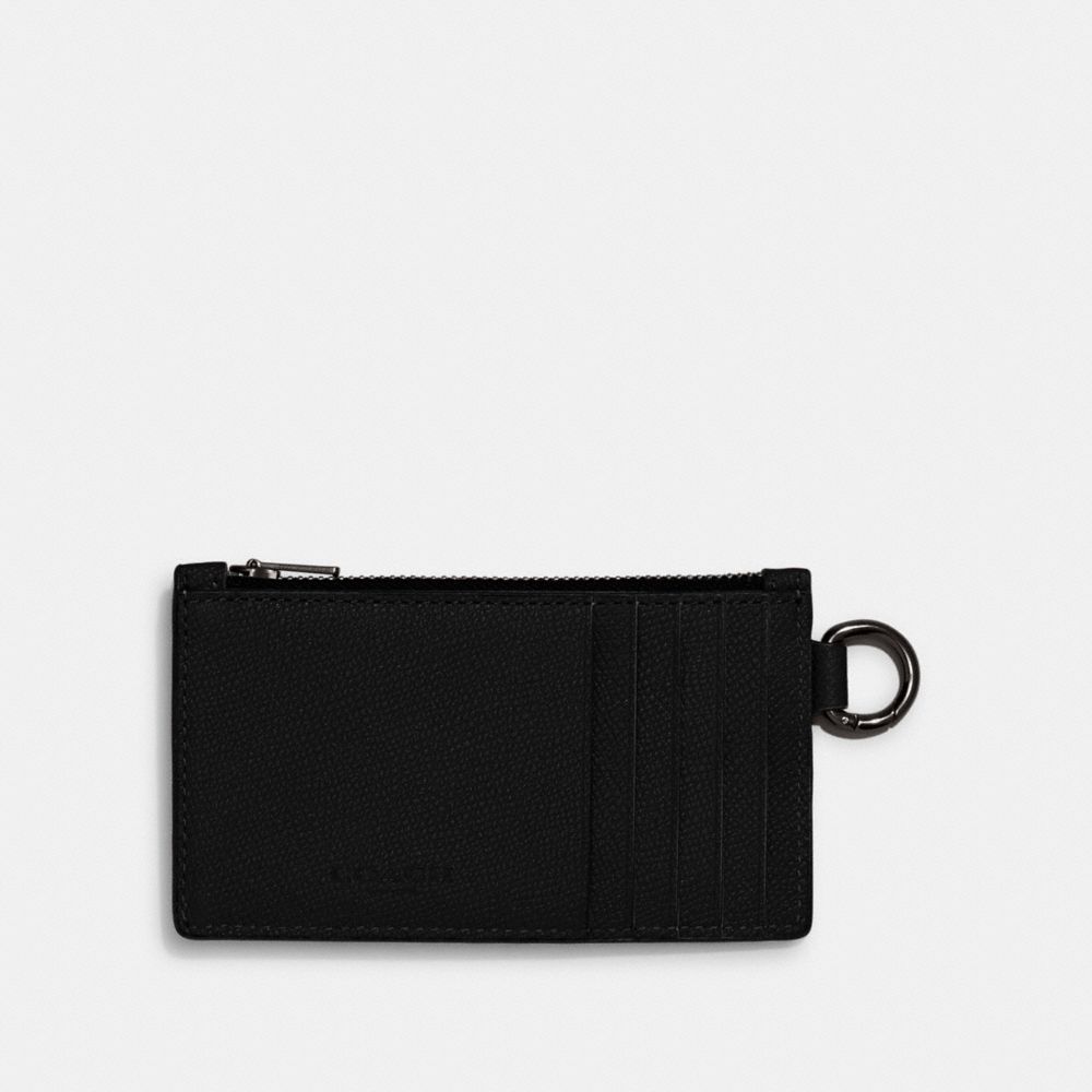 Black Coach Zip Card Case Men Card Cases & Money Clips | 8509LJWQO