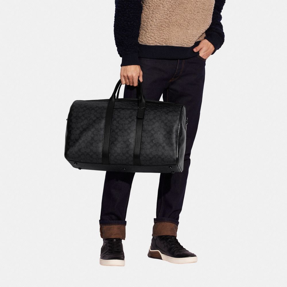 Black Copper / Grey Coach Gotham Duffle Bag In Signature Canvas Men Totes & Duffles | 7053VSZUW