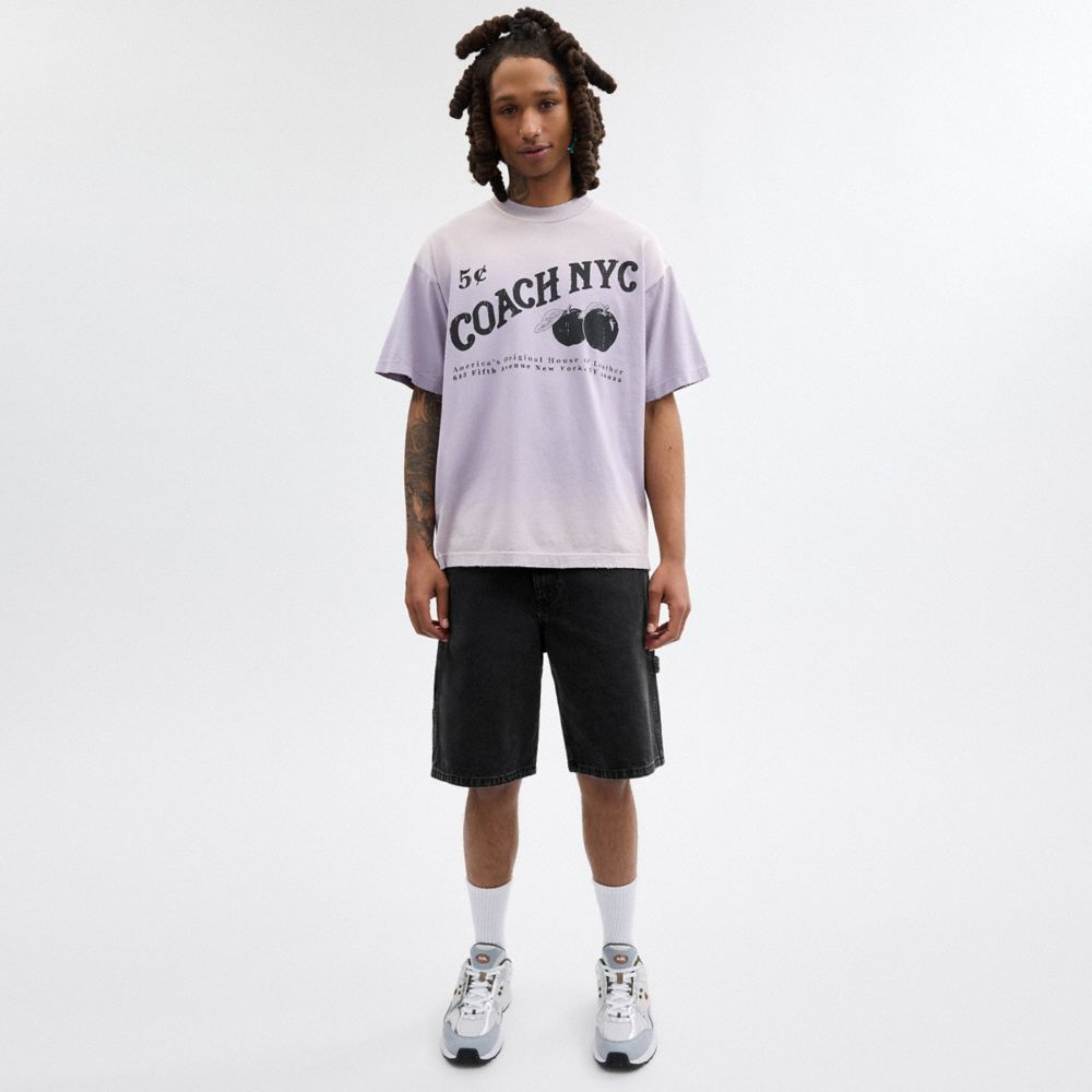 Black Denim Coach Black Denim Shorts In Organic Cotton Men Tops & Bottoms | 2641YNKEJ