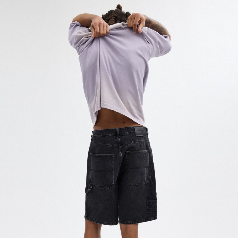 Black Denim Coach Black Denim Shorts In Organic Cotton Men Tops & Bottoms | 2641YNKEJ