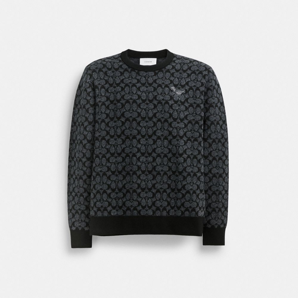 Black Signature Coach Rexy Sweater Men Tops & Bottoms | 3715TXODK