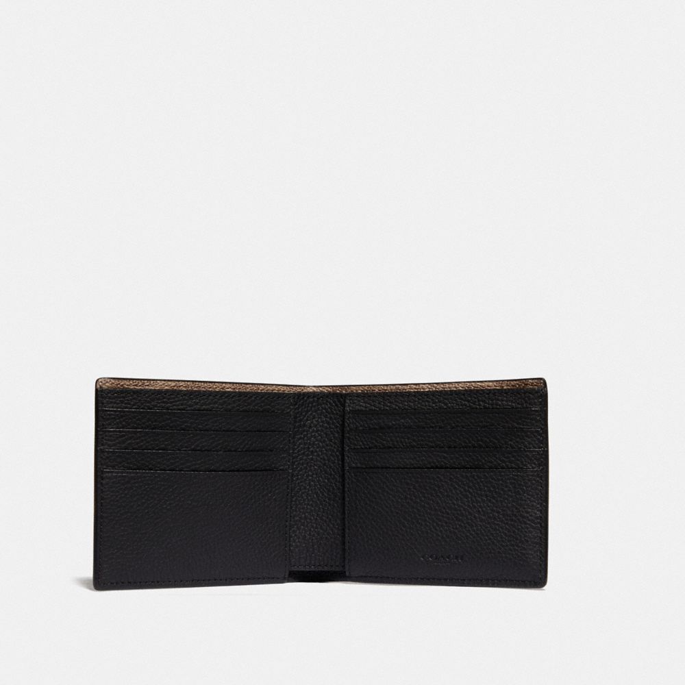 Black / Khaki Coach 3 In 1 Wallet With Signature Canvas Detail Men Billfolds | 8276WPCTV