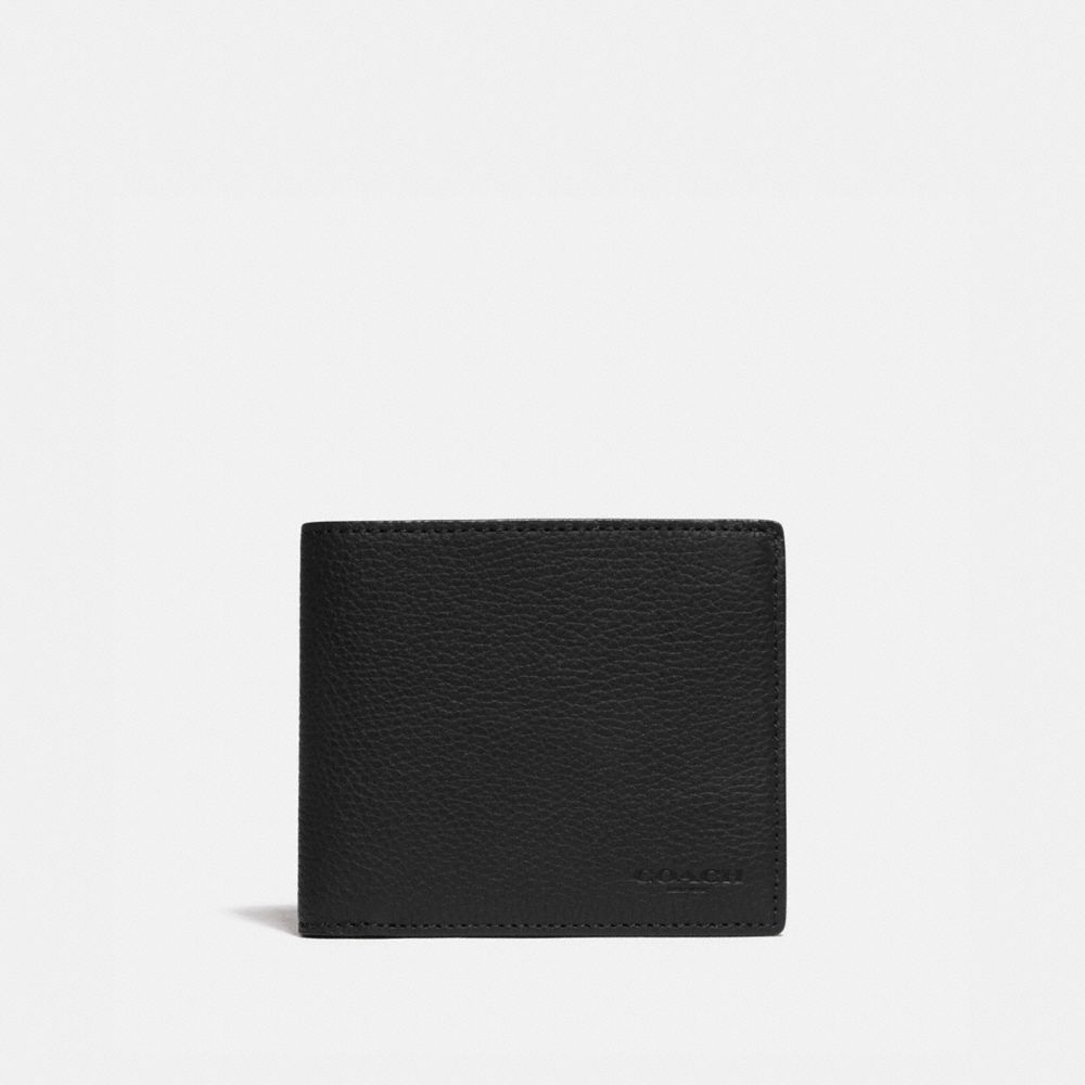 Black / Khaki Coach 3 In 1 Wallet With Signature Canvas Detail Men Billfolds | 8276WPCTV