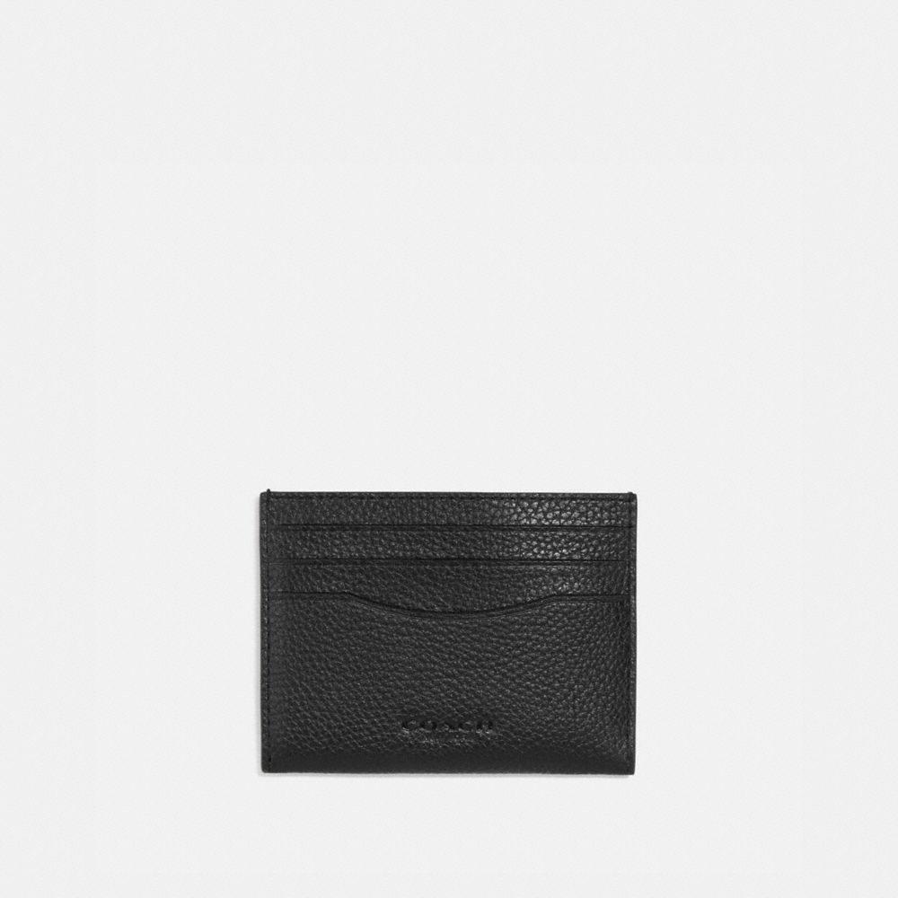 Black / Khaki Coach Card Case With Signature Canvas Interior Men Card Cases & Money Clips | 5946EFQLD