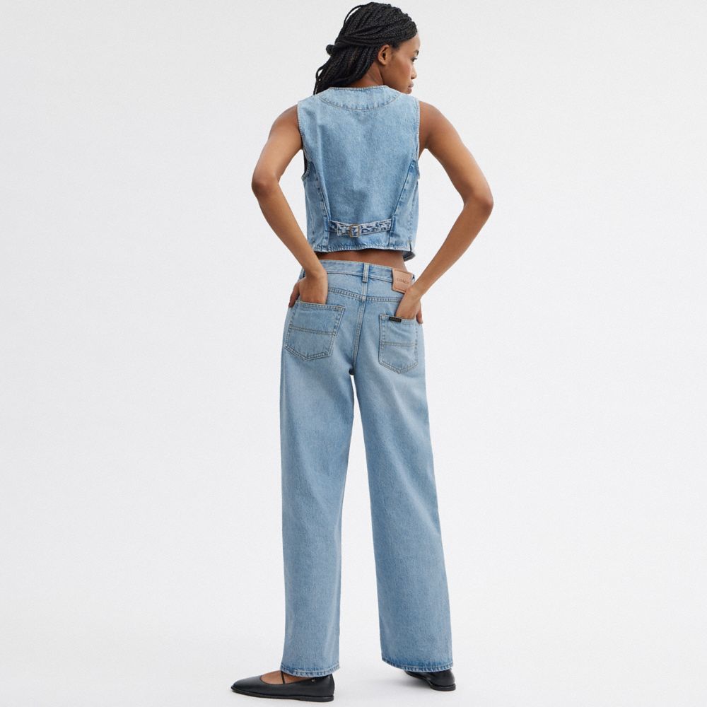 Blue Coach Loose Fit Jeans Women Bottoms | 5167QXTEI