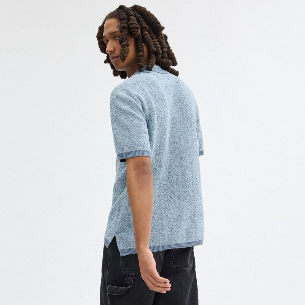 Blue Coach Sweater Polo Men Tops & Bottoms | 0793DIKMU