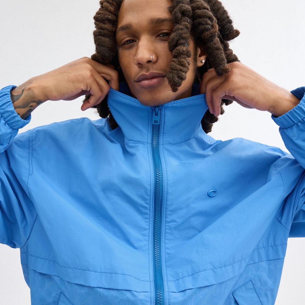 Blue Coach Windbreaker Men Jackets & Outerwear | 4506IEZBC