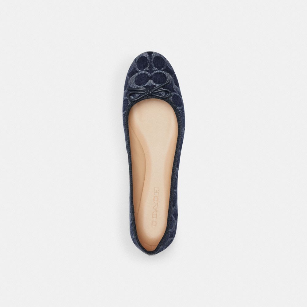 Blue Denim Coach Abigail Flat In Signature Denim Women Flats & Loafers | 1672FVUHD