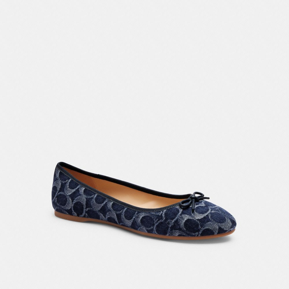 Blue Denim Coach Abigail Flat In Signature Denim Women Flats & Loafers | 1672FVUHD