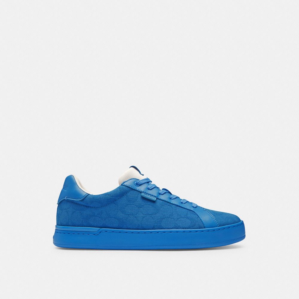 Blueberry Coach Lowline Low Top In Signature Canvas Men Sneakers | 9056IFWNP