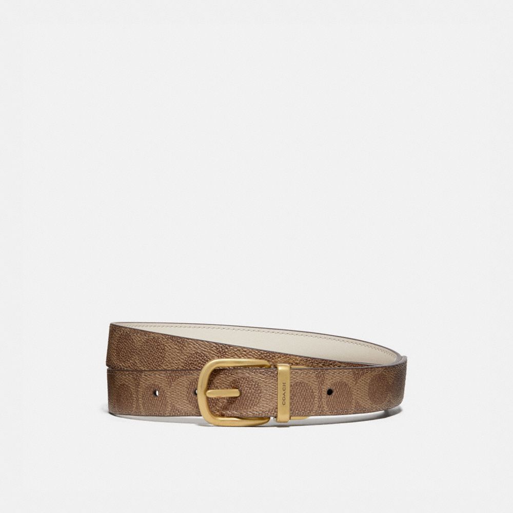 Brown Coach Harness Buckle Reversible Belt, 25 Mm Women Belts | 2143YBZRU