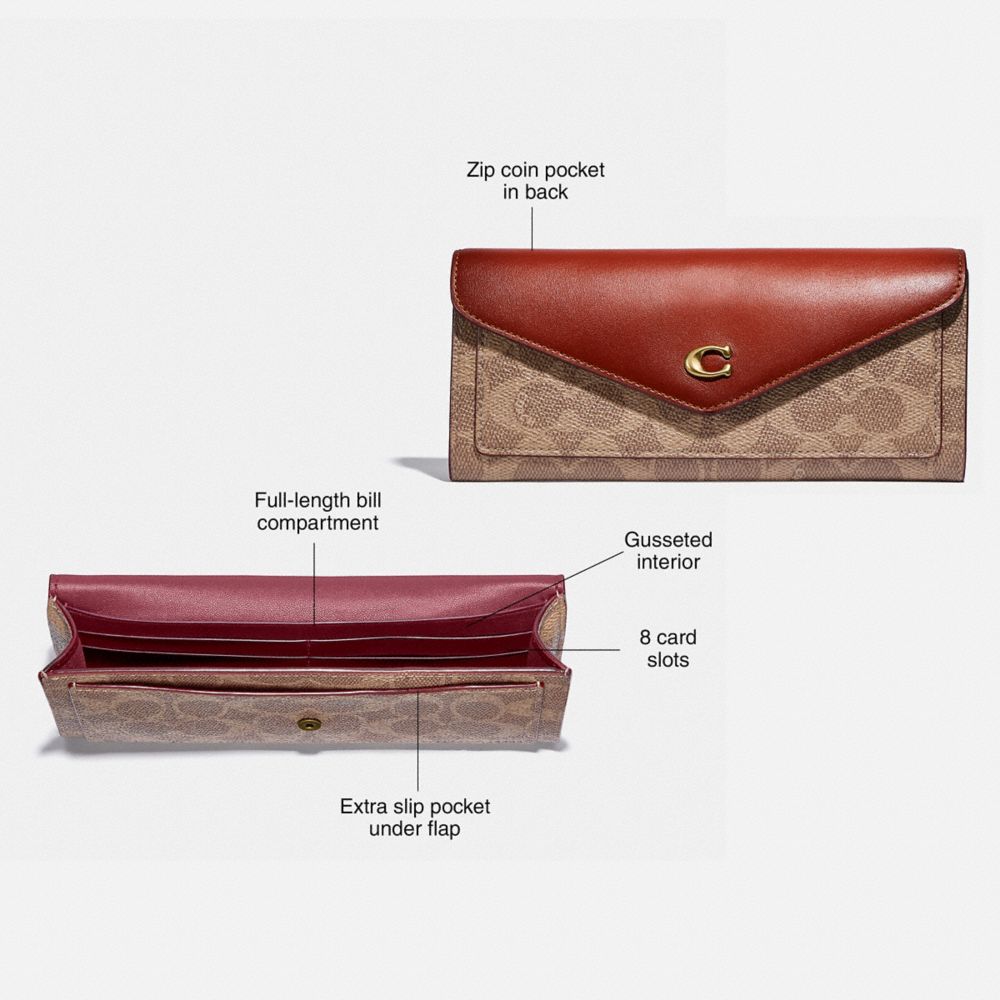 Brown Red Coach Wyn Small Wallet With Horse And Carriage Print Women Small Wallets | 2198FCQZX