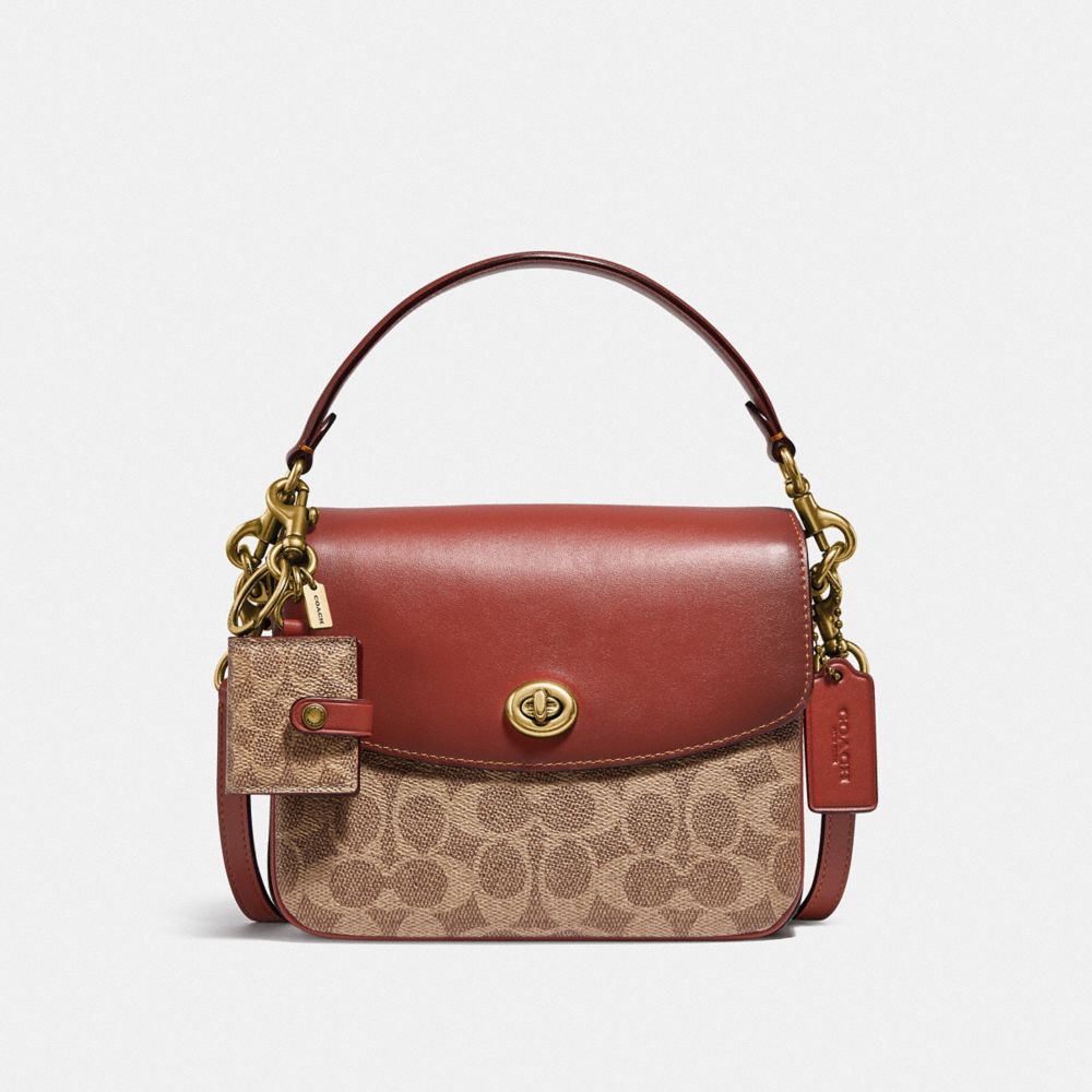 Brown / Red Coach Cassie Crossbody Bag 19 In Signature Canvas Women Crossbody Bags | 0243LQWCD