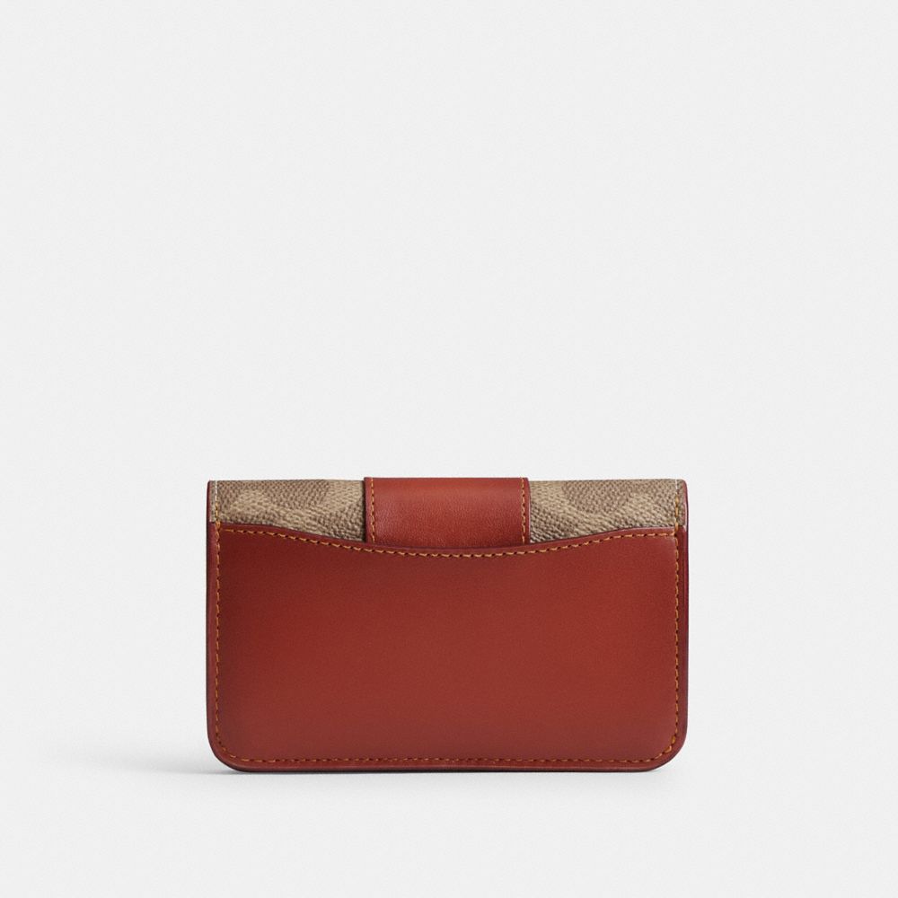 Brown / Red Coach Essential Slim In Signature Canvas Women Card Cases | 2469OQIUP