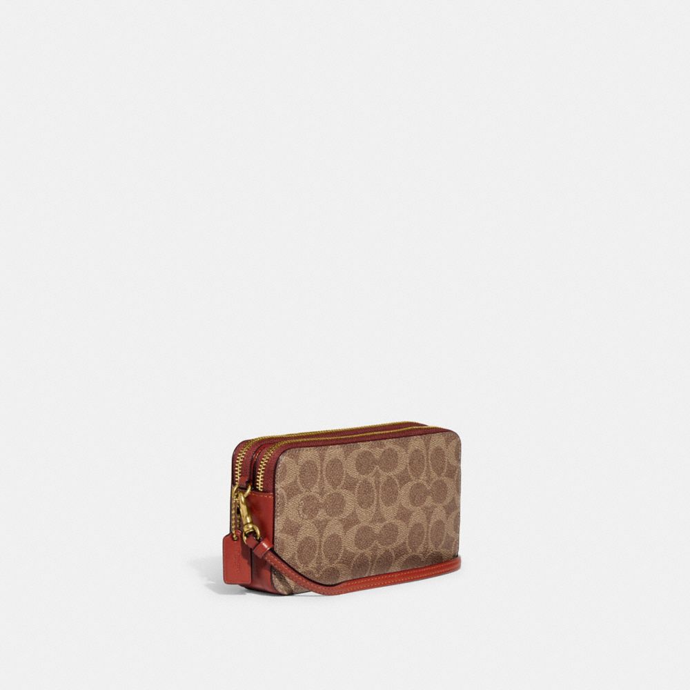 Brown / Red Coach Kira Crossbody Bag In Colorblock Signature Canvas Women Signature | 8657DIQAK