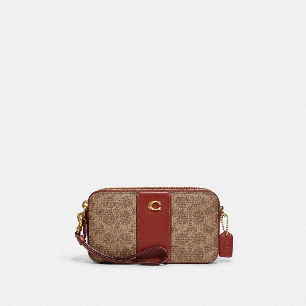 Brown / Red Coach Kira Crossbody Bag In Colorblock Signature Canvas Women Signature | 8657DIQAK