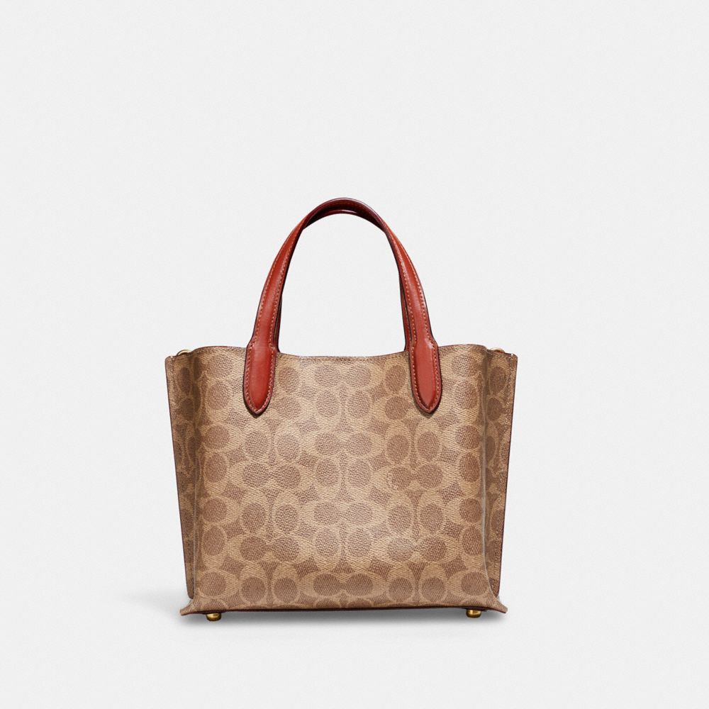 Brown / Red Coach Willow Tote Bag 24 In Signature Canvas Women Totes & Carryalls | 2714MUBST