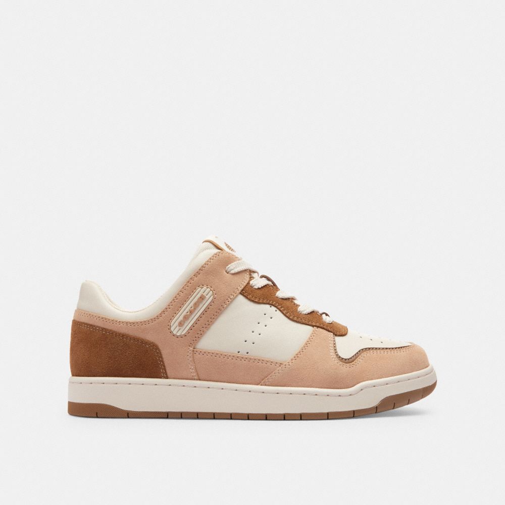 Chalk/Beechwood Coach C201 Low Top Women Sneakers | 1839GQUJE