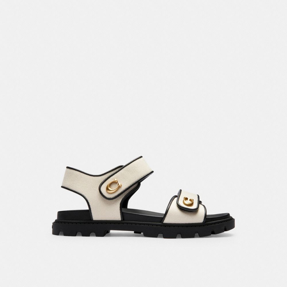 Chalk/Black Coach Brynn Sandal Women Sandals | 2019JDRSY