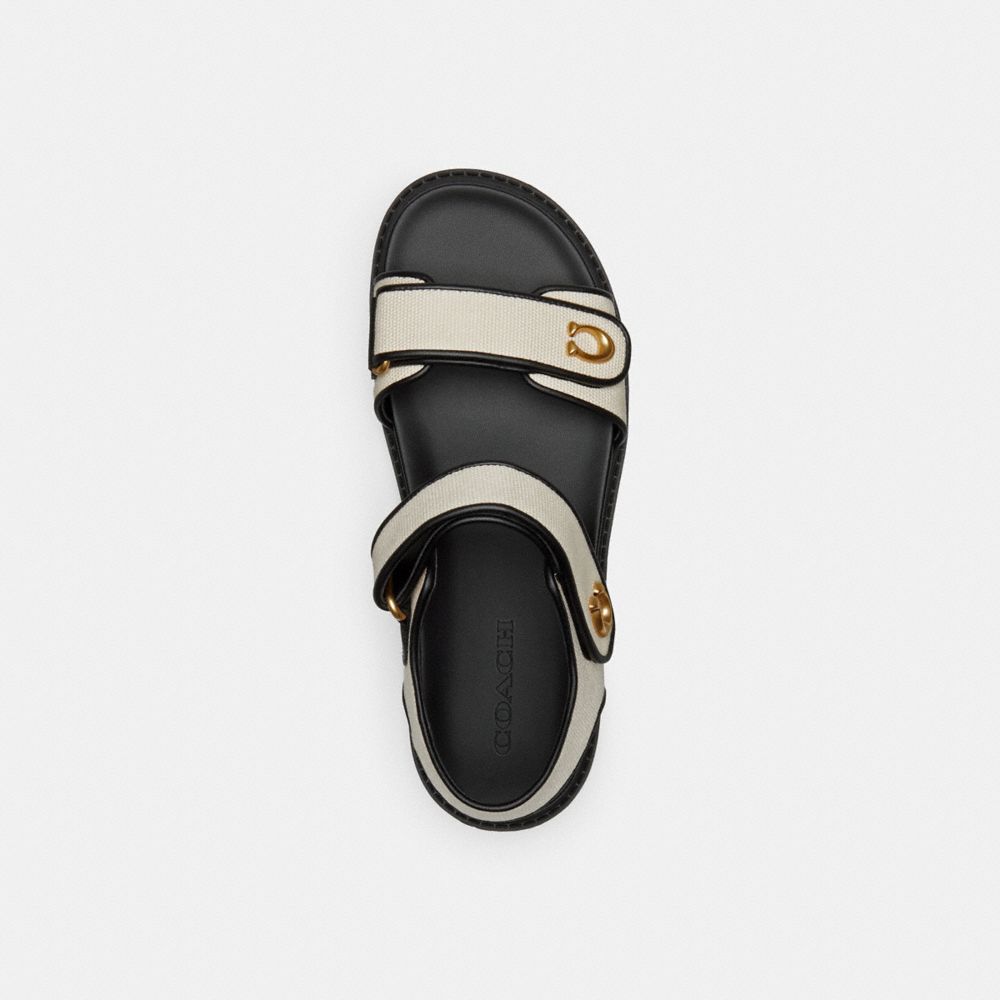 Chalk/Black Coach Brynn Sandal Women Sandals | 2019JDRSY