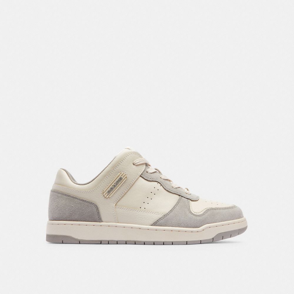 Chalk/Dove Grey Coach C201 Low Top Women Sneakers | 5704EGXUA