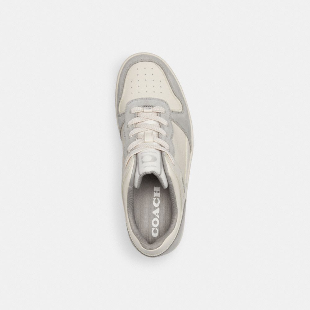 Chalk/Dove Grey Coach C201 Low Top Women Sneakers | 5704EGXUA