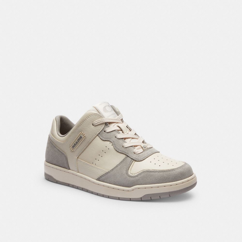 Chalk/Dove Grey Coach C201 Low Top Women Sneakers | 5704EGXUA