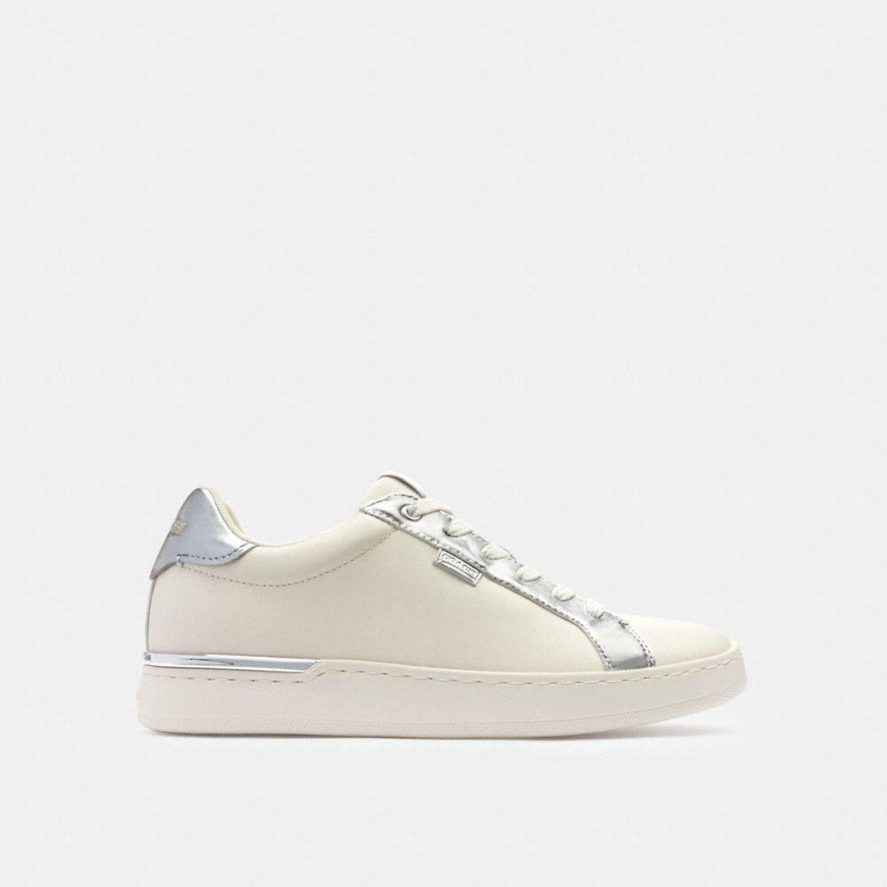 Chalk/Silver Coach Lowline Low Top Women Sneakers | 8295IULME