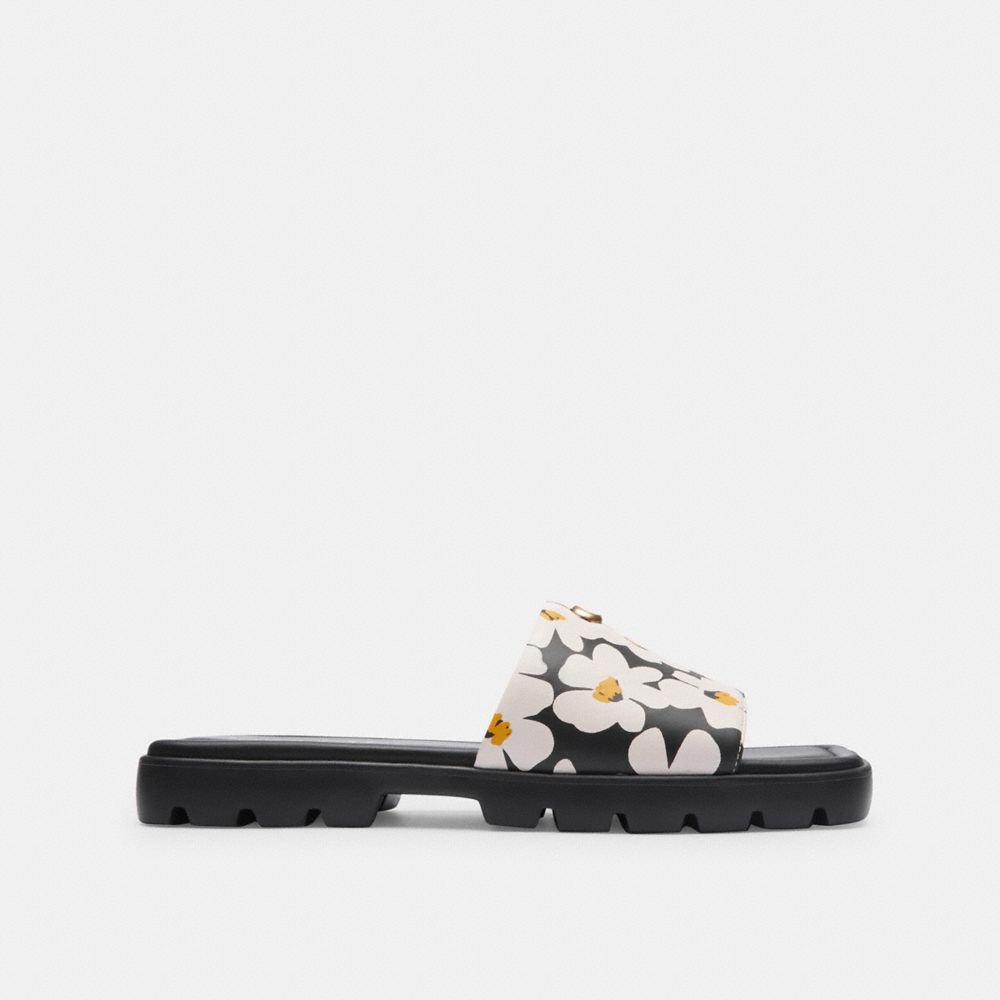 Chalk Multi Coach Florence Sandal With Floral Print Women Sandals | 5064PDMSK