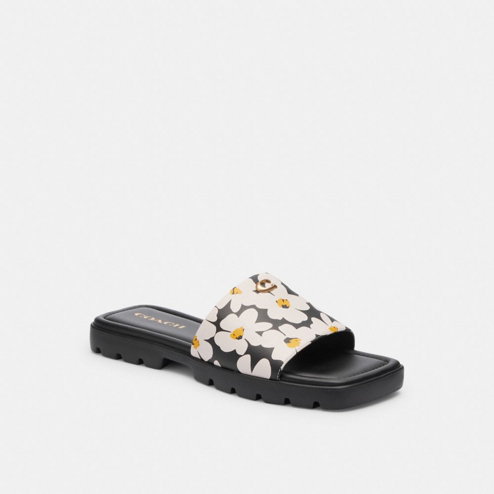 Chalk Multi Coach Florence Sandal With Floral Print Women Sandals | 5064PDMSK