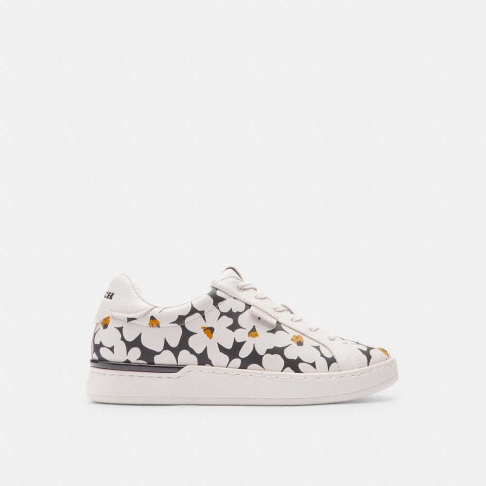 Chalk Multi Coach Lowline Low Top With Floral Print Women Sneakers | 0521OGEWA