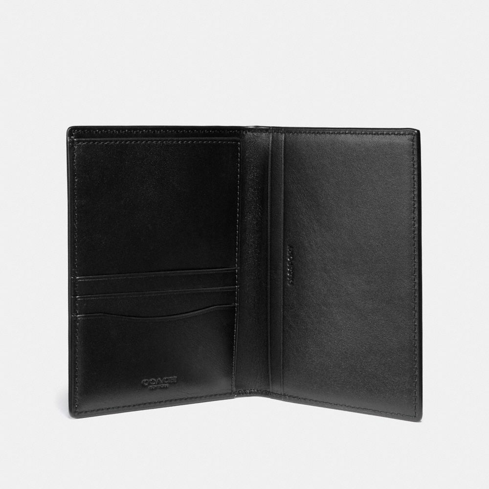 Charcoal Coach Passport Case In Signature Canvas Men Tech & Travel | 9873QIOUC