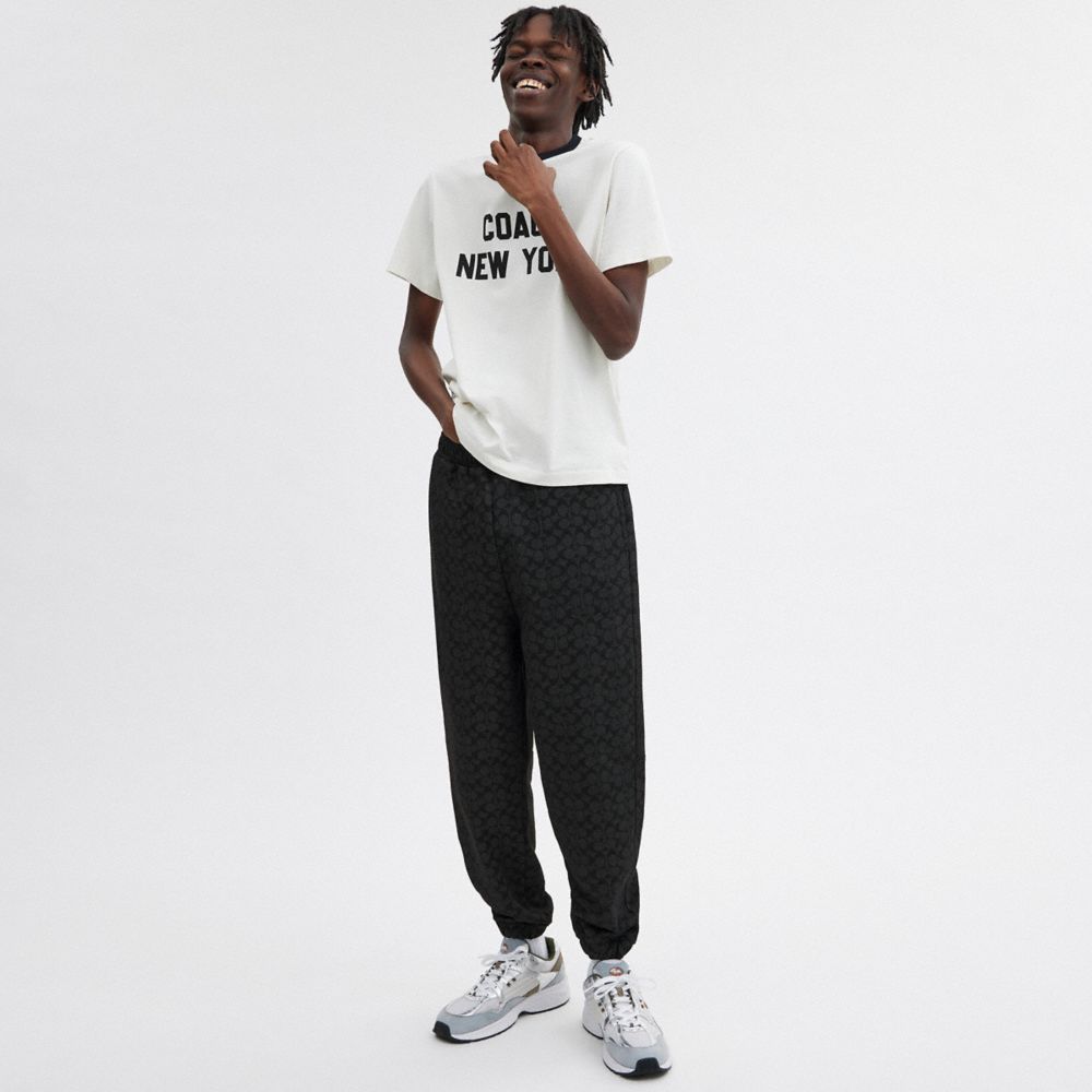 Charcoal Signature Coach Essential Signature Joggers Men Tops & Bottoms | 2459VYNXT