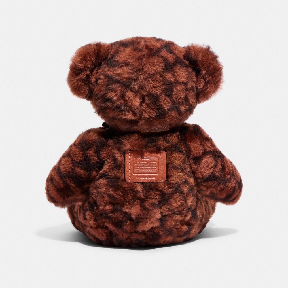 Chocolate Brown Coach Bear Collectible In Signature Shearling Women Tech, Desk & Travel | 4675PTIQK