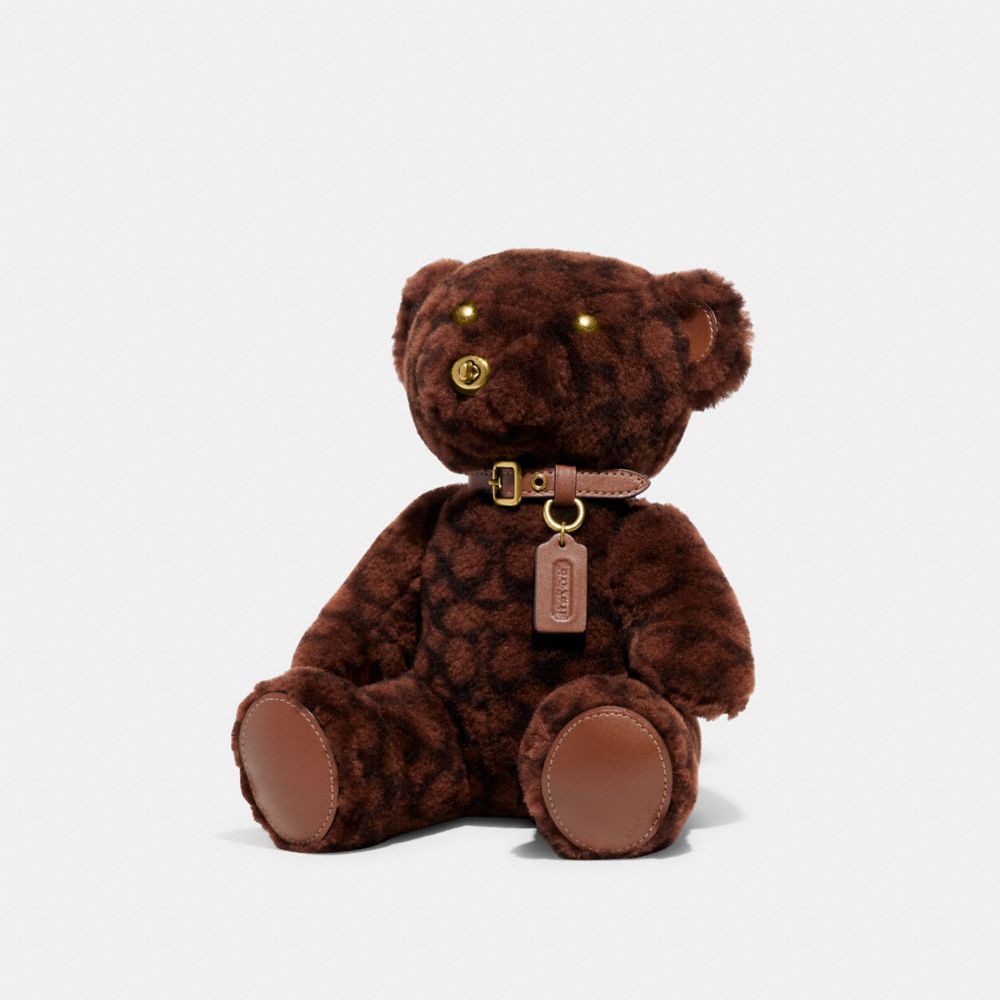 Chocolate Brown Coach Bear Collectible In Signature Shearling Women Tech, Desk & Travel | 4675PTIQK