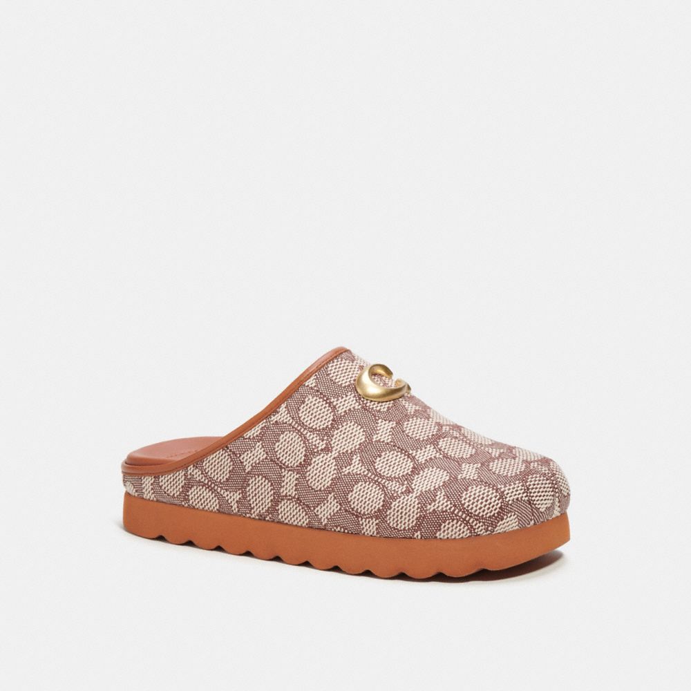 Cocoa/Burnished Amber Coach Hadley Slipper In Signature Textile Jacquard Women Flats & Loafers | 3520ZYKCR